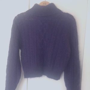 Ralph Lauren Purple Label mohair cable knit turtleneck sweater